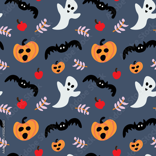 Horror Ghost Halloween Pattern Design Graphic Vector Background