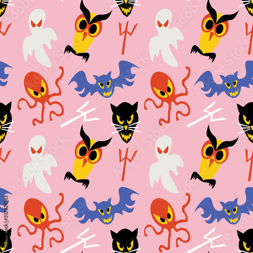 Horror Ghost Pattern Design Graphic Vector Background © Quilimo