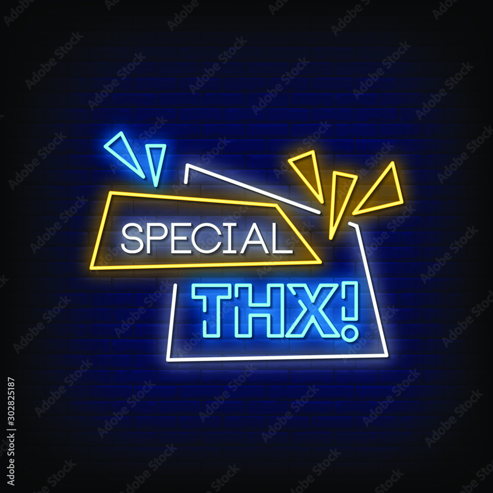 Special Thanks Neon Signs Style Text Vector Special Thanks Neon Signs Style Text Vector