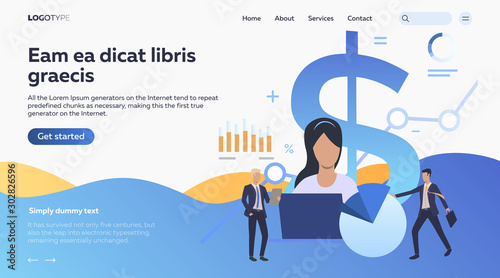 Auditors working on financial reports. Audit, finance, accounting flat vector illustration. Business concept for banner, website design or landing web page