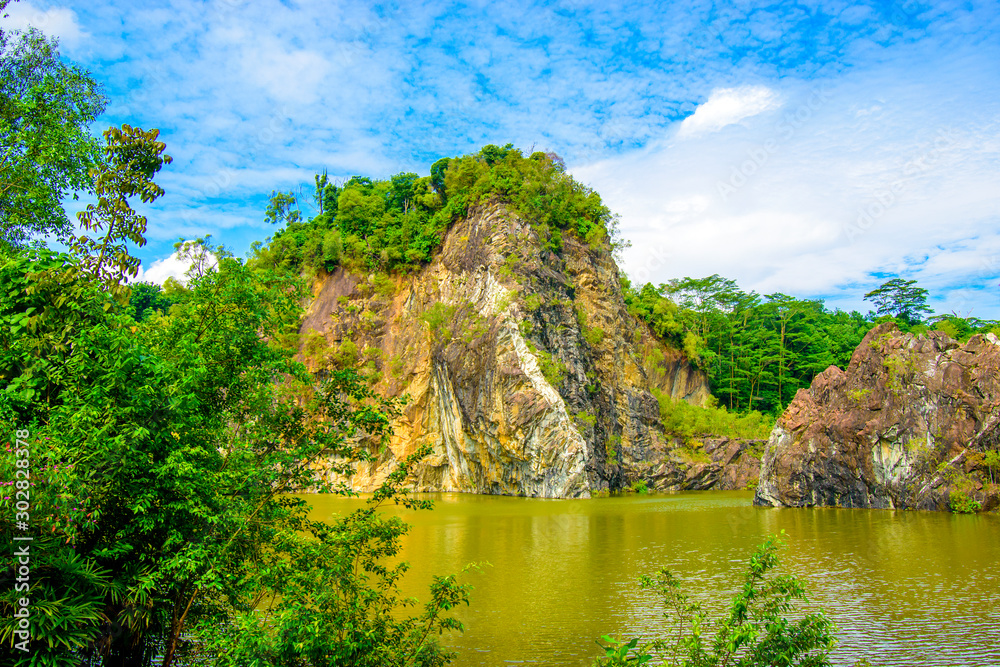 Landscape view of an old granite quarry in Little Guilin, Singapore Landscape view of an old granite quarry in Little Guilin, Singapore