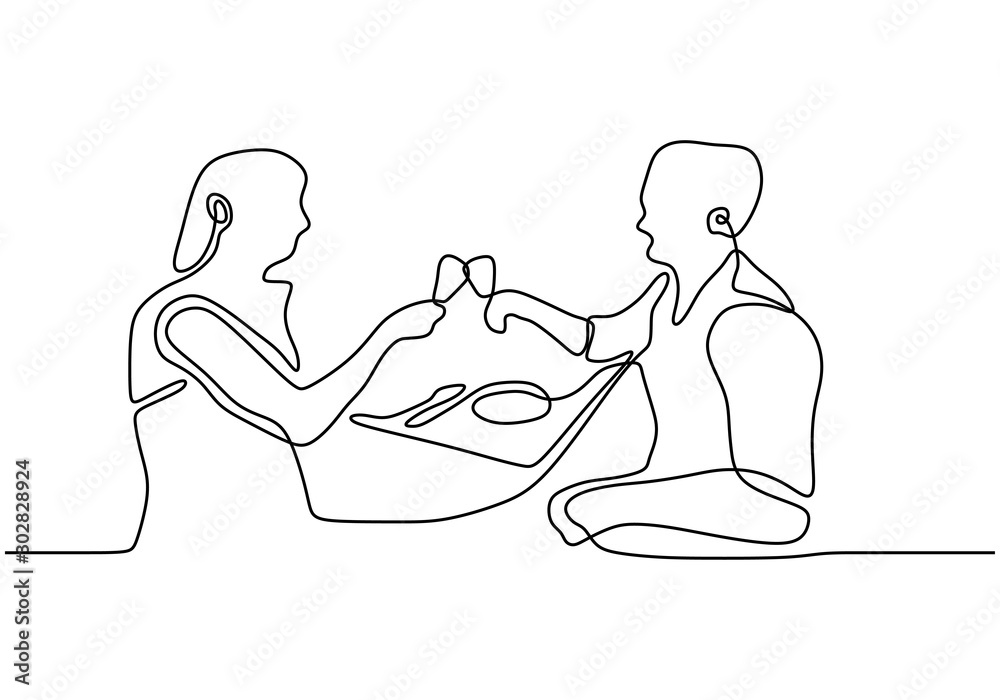 Couple in love outline, vector flat icon, logo, bride and groom silhouette  drawing. Contours of loving men and women looking at each other in the hear  Stock Vector Image & Art -