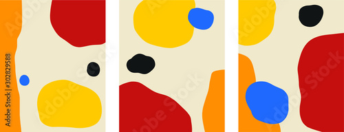 Abstract scandinavian minimal temlates bauhaus primary color palette