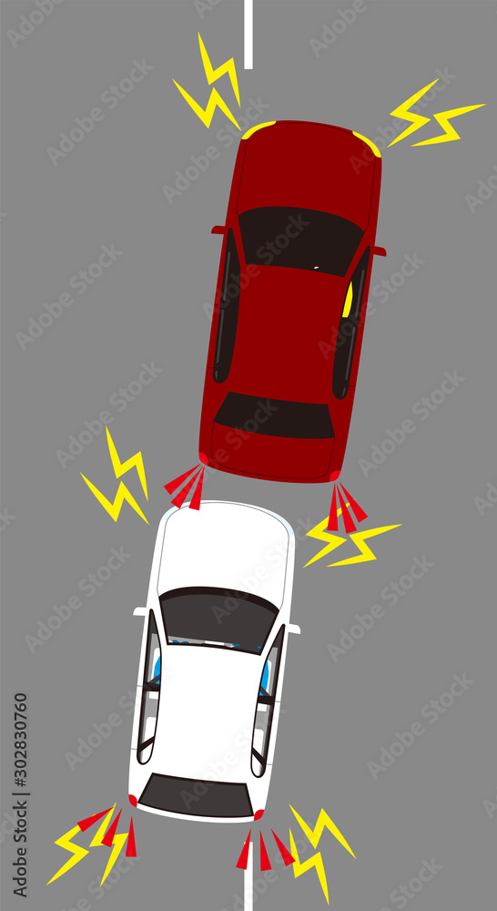急ブレーキをかけるあおり運転.ベクター素材. Stock Vector | Adobe Stock