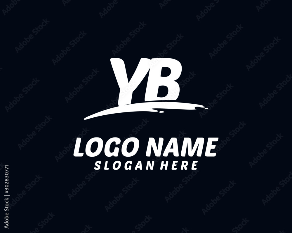 YB Initial with splash logo vector YB Initial with splash logo vector