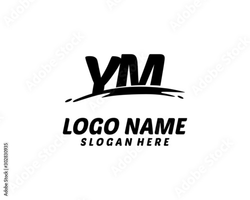 YM Initial with splash logo vector