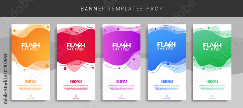 Set 5 of Social Media Instagram Networks Stories Sale Banner Background, Mobile App, Poster, Flyer, Coupon, Gift Card, Smartphone Template Story,Liquid Abstract Modern. editable template eps 10 vector