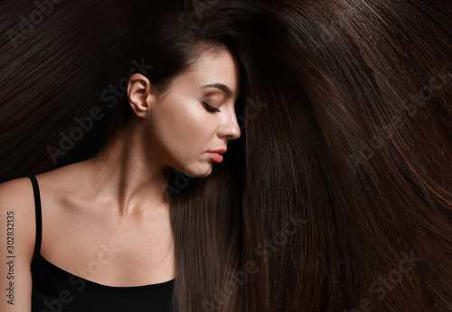 Beautiful woman with healthy long hair