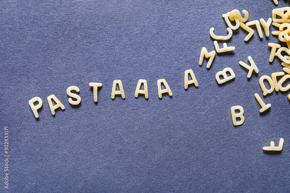 Fototapeta premium Word PASTA on dark background