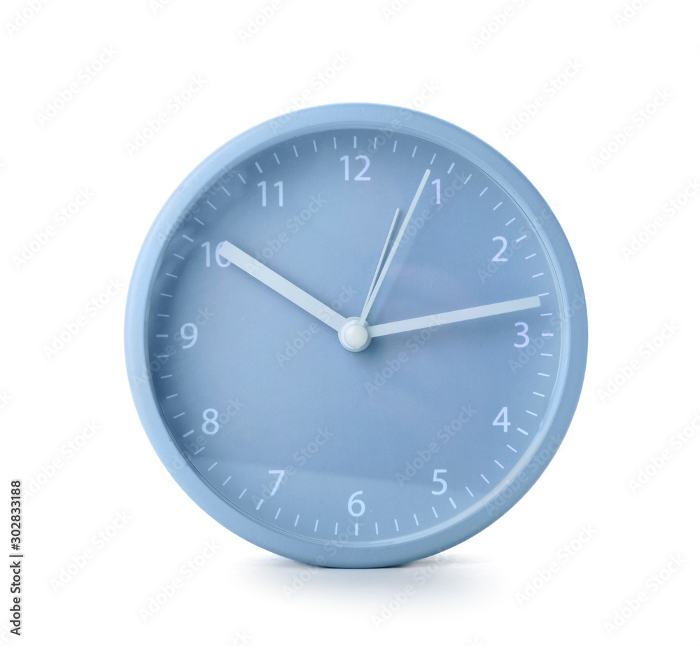 Stylish clock on white background Stylish clock on white background