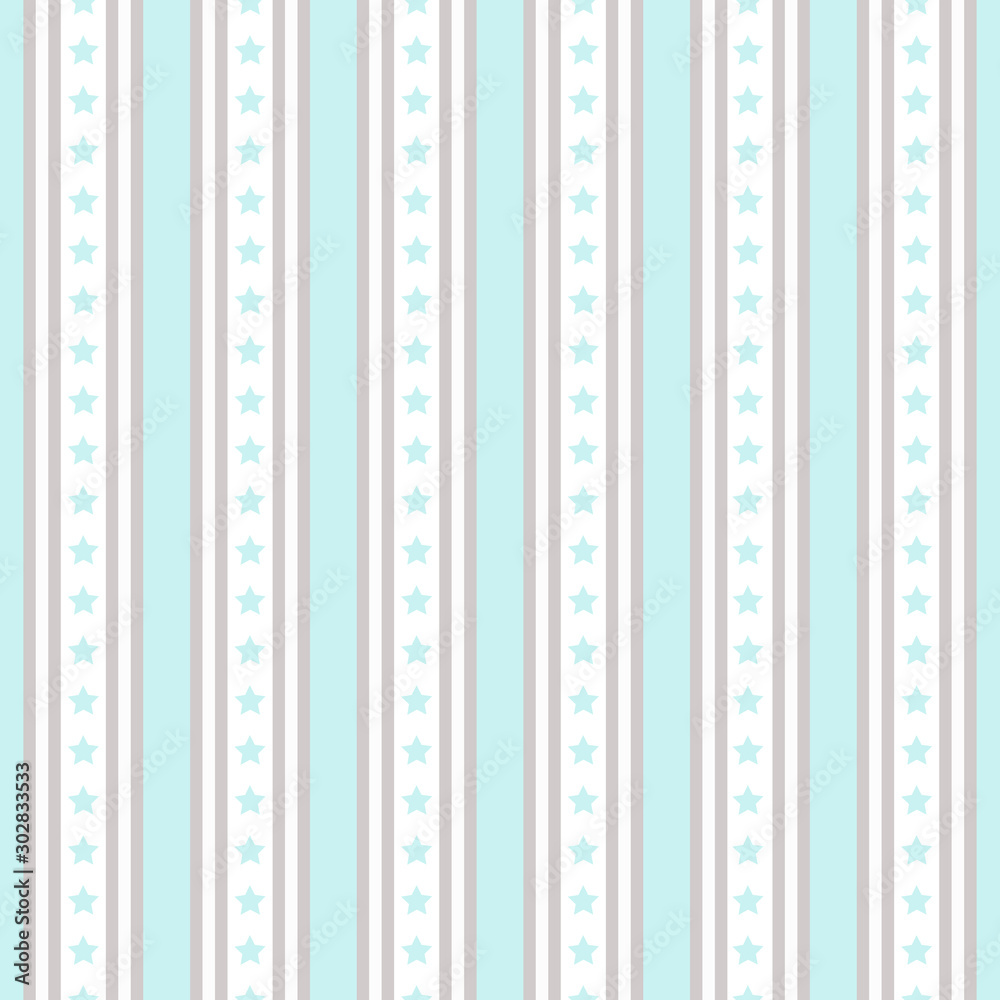 Seamless pattern with blue stars and white stripes.