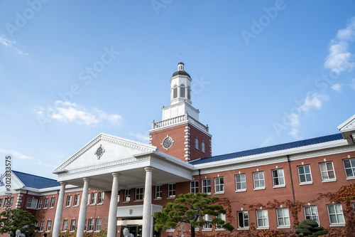 DAEGU, SOUTH KOREA - NOVEMBER 4, 2019: Classic building at Keimyung University in Daegu, South Korea. Keimyung University was founded by an American missionary as a Christian university..