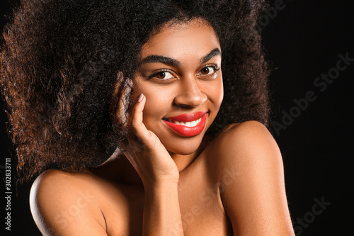 Portrait of beautiful Afric...