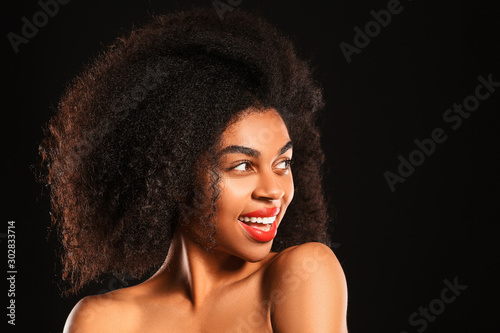 Portrait of beautiful Afric...