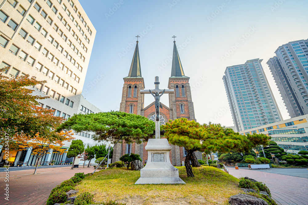 Daegu, South Korea - November 6, 2019 : Daegu Jeil Church (1st Church) in Daeugu city, South Korea.