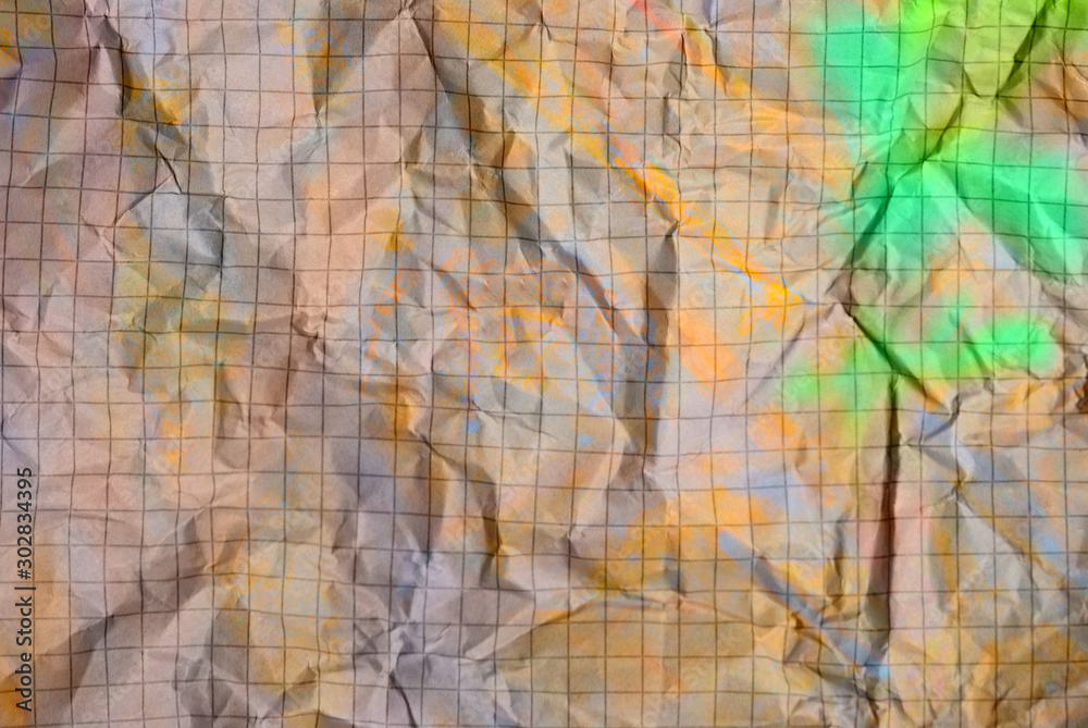 A sheet of multicolored crumpled paper. Creative background A sheet of multicolored crumpled paper. Creative background