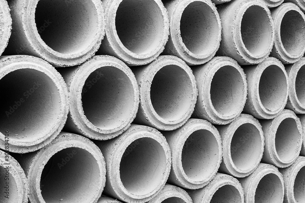 Cement pipe industry at concrete pipe plants.