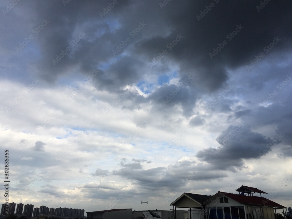 blue sky and clouds