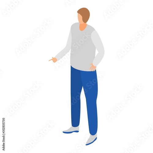Manager man icon. Isometric of manager man vector icon for web design isolated on white background