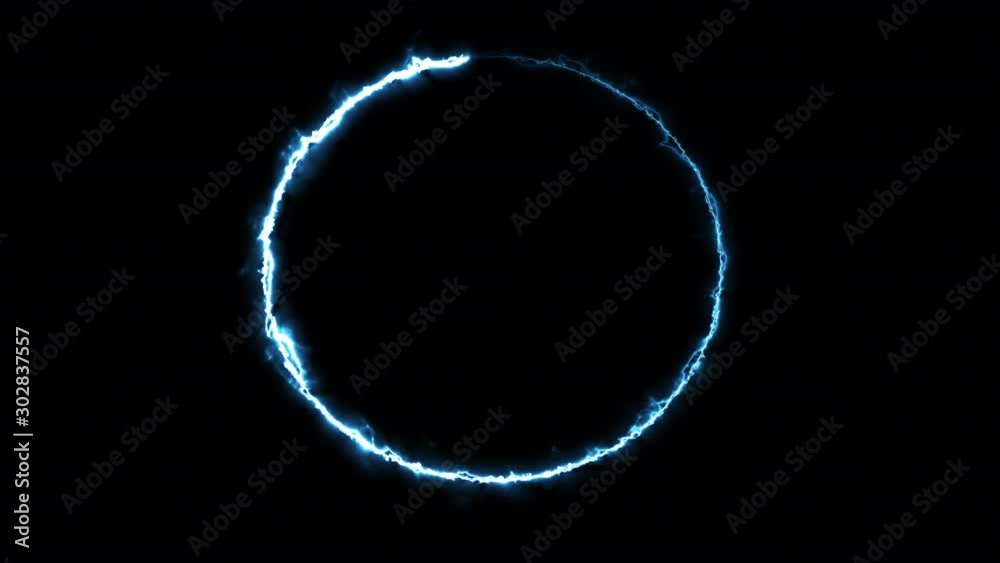 Abstract blue fire ring animate.Blue moon motion.Eclipe in dark background