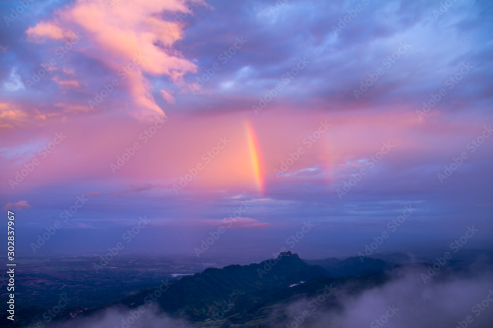rainbow over mountain