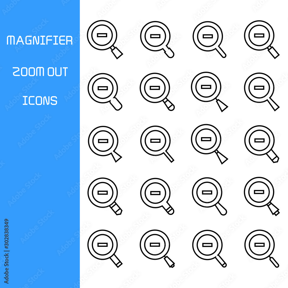magnifier glass zoom out icons magnifier glass zoom out icons