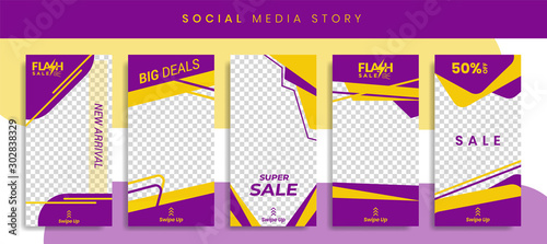 Banners Bundle Kit Set of Social Media Instagram Story. Geometric Stories Sale Banner Background ,Poster, Flyer, Coupon, Layout Composision Gift Card, Smartphone Templates Story editable eps 10 vector