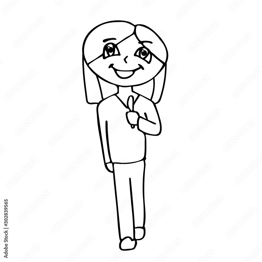 female surgeon with a scalpel smiling goes for an operation. isolated outline vector illustration female surgeon with a scalpel smiling goes for an operation. isolated outline vector illustration