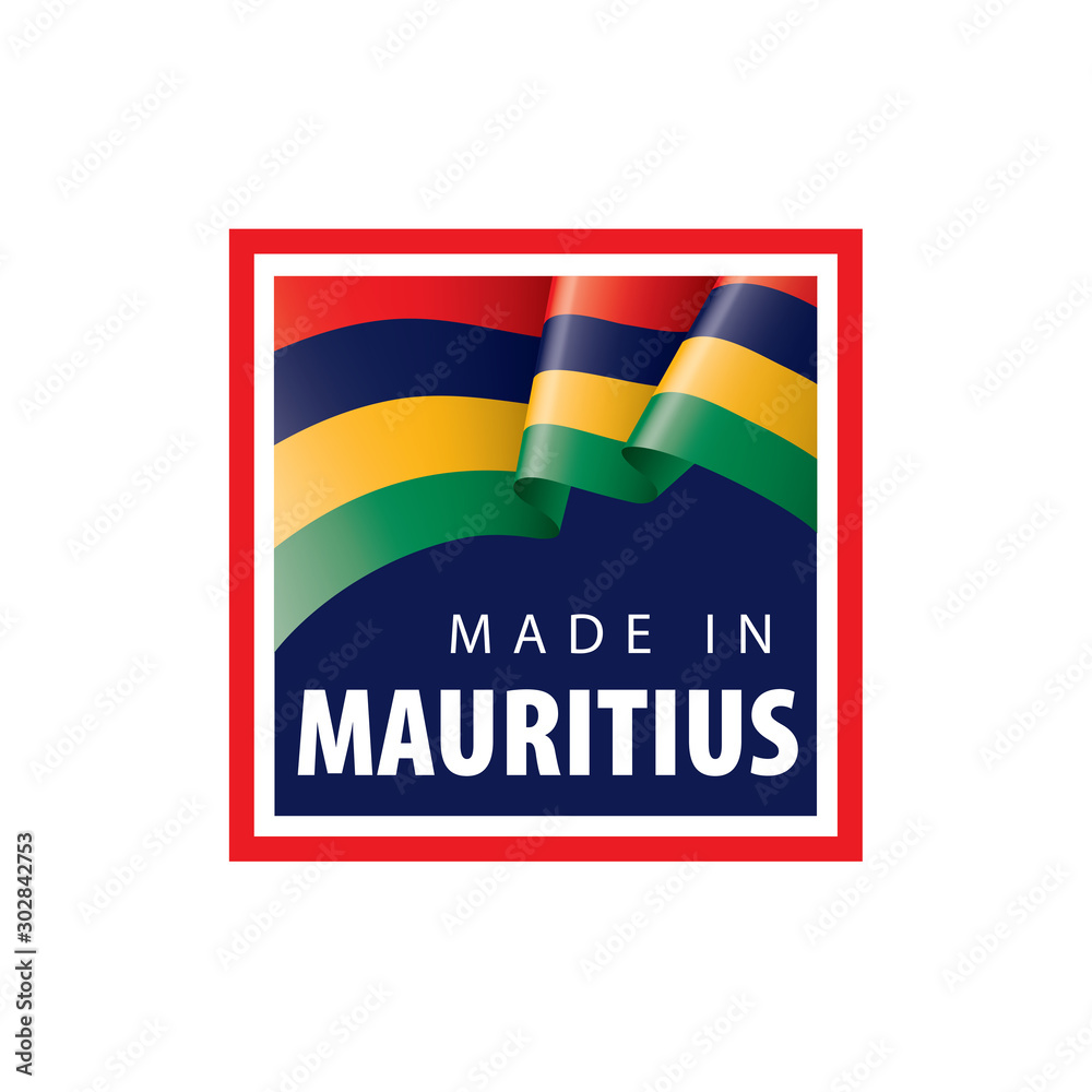 Mauritius flag, vector illustration on a white background Mauritius flag, vector illustration on a white background