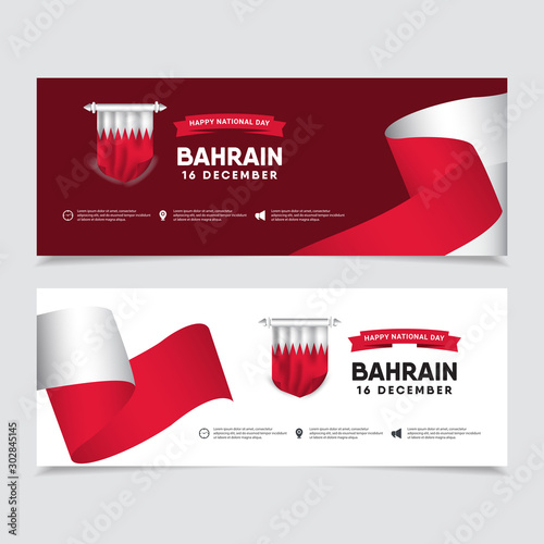 bahrain national day vector template. Design for web banner or print.