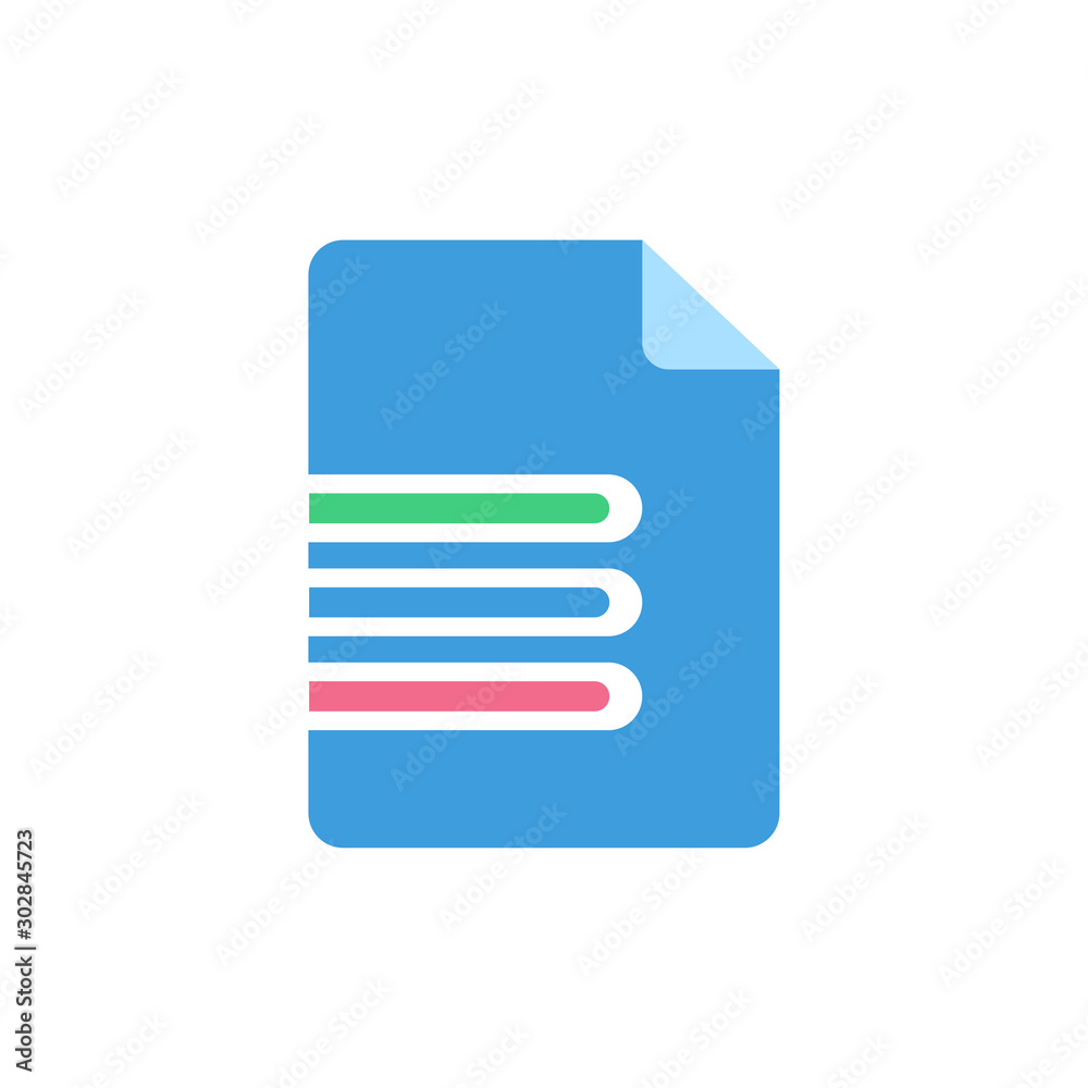 Paper File icon, modern flat design color sign vector Paper File icon, modern flat design color sign vector