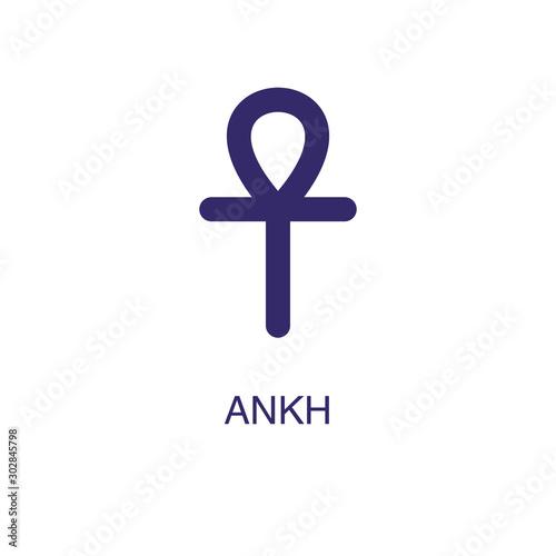 Ankh element in flat simple style on white background Fototapeta
