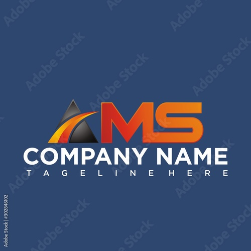 Ams Inisial Logo Vector Inspirasi Company