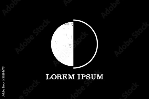 modern and simple abstract lunar eclipse logo template