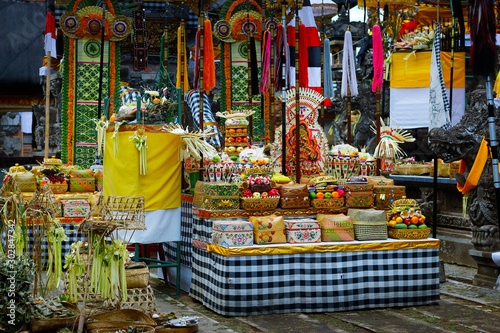 Hindu temple with decoration for ceremony in Bali -Indonesia