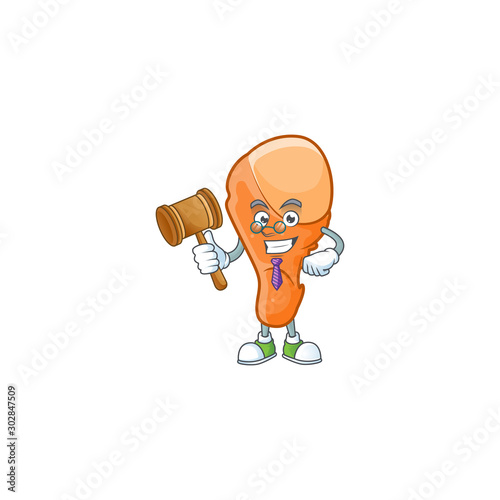 Crispy chicken thigh with mascot a judge.