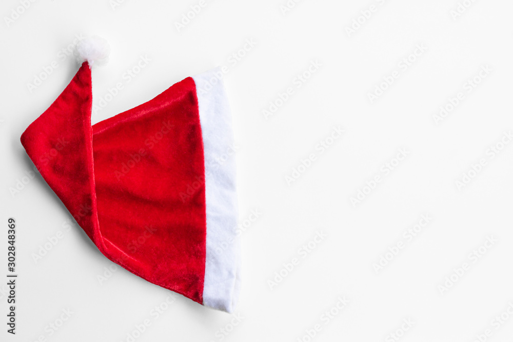 Obraz premium red Santa hat on white background