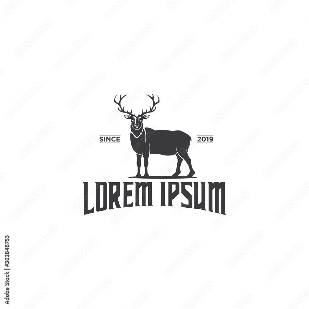 Deer Hunt Logo template, Elegant Deer Head logo designs vector Deer Hunt Logo template, Elegant Deer Head logo designs vector