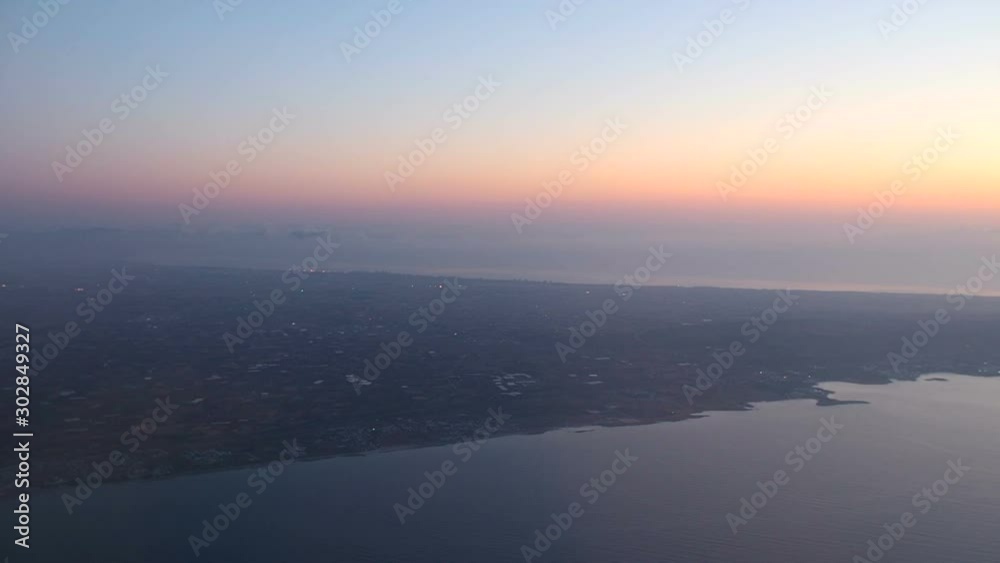 Larnaca at sunset, aerial view, Cyprus Larnaca at sunset, aerial view, Cyprus