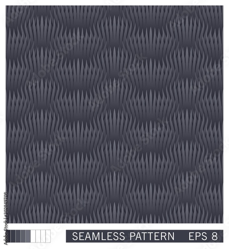 Vector seamless texture. Pattern from semiround shapes with cut edges. Effect of volumetric layered background. photo