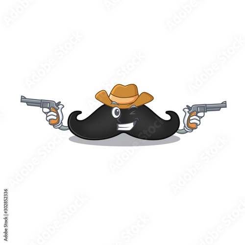 mustache character the on a stylized cowboy