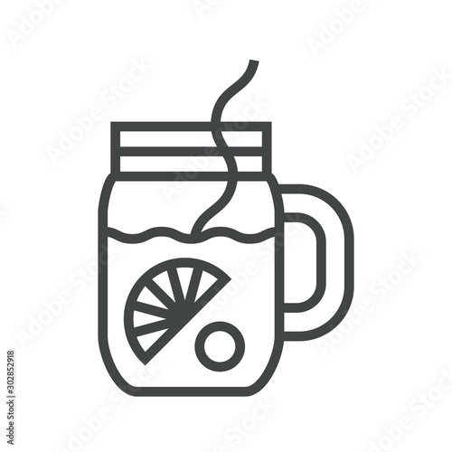 Line icon jar of mulled wine