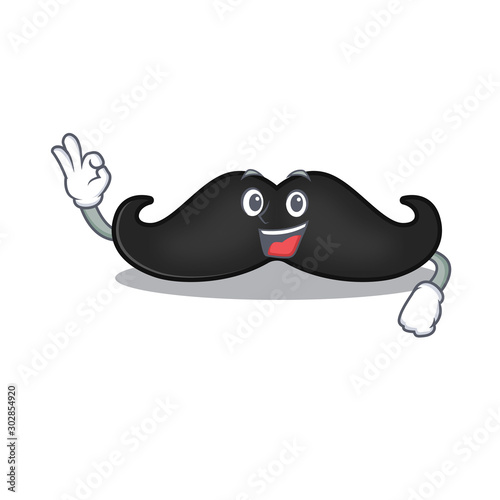 mustache mascot isolated with the okay cartoon