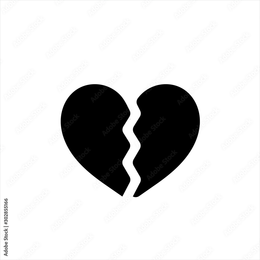 Broken heart icon in trendy flat style isolated on background. Broken heart icon page symbol for your web site design Broken heart icon logo, app, UI. Broken heart icon Vector illustration, EPS10. Broken heart icon in trendy flat style isolated on background. Broken heart icon page symbol for your web site design Broken heart icon logo, app, UI. Broken heart icon Vector illustration, EPS10.