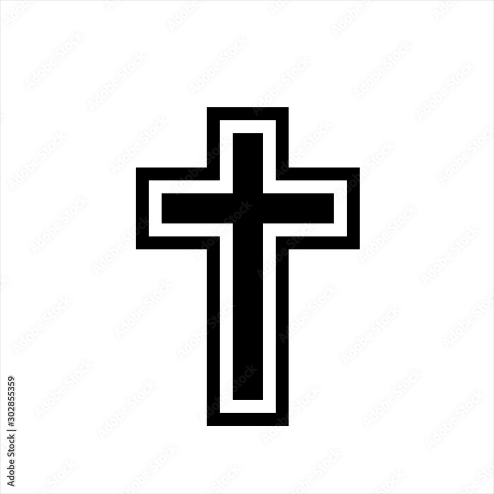 Christian Cross icon in trendy flat style isolated on background. Christian Cross icon page symbol for your web site design Christian Cross icon logo app, UI. Christian Cross icon Vector illustration
