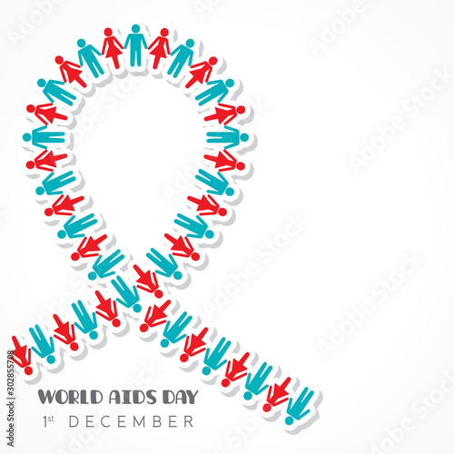 Illustration of World Aids Day greeting- 1 December