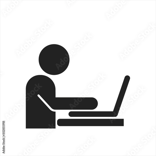 Office Working icon in trendy flat style isolated on background. Office Working icon page symbol for your web site design Office Working icon logo, app, UI. Office Working icon Vector illustration,