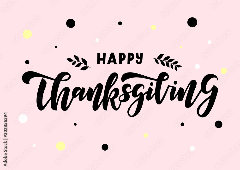 Happy thanksgiving hand drawn lettering