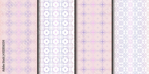 Set of 4 seamless geometric pattern. vector illustration