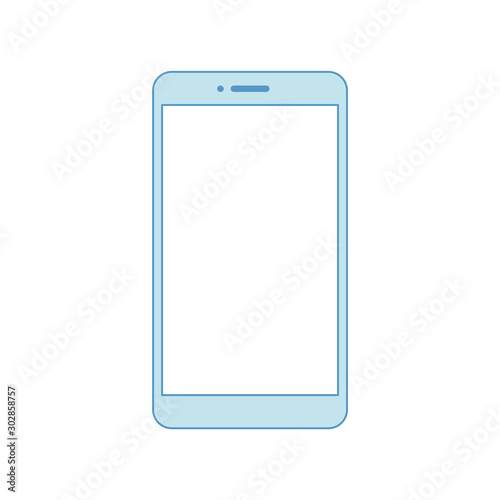 Phone line blue icon. Minimal style blue phone.